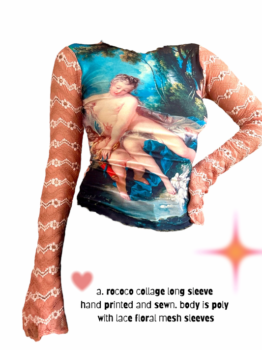 Rococo image top with pink lace long sleeves