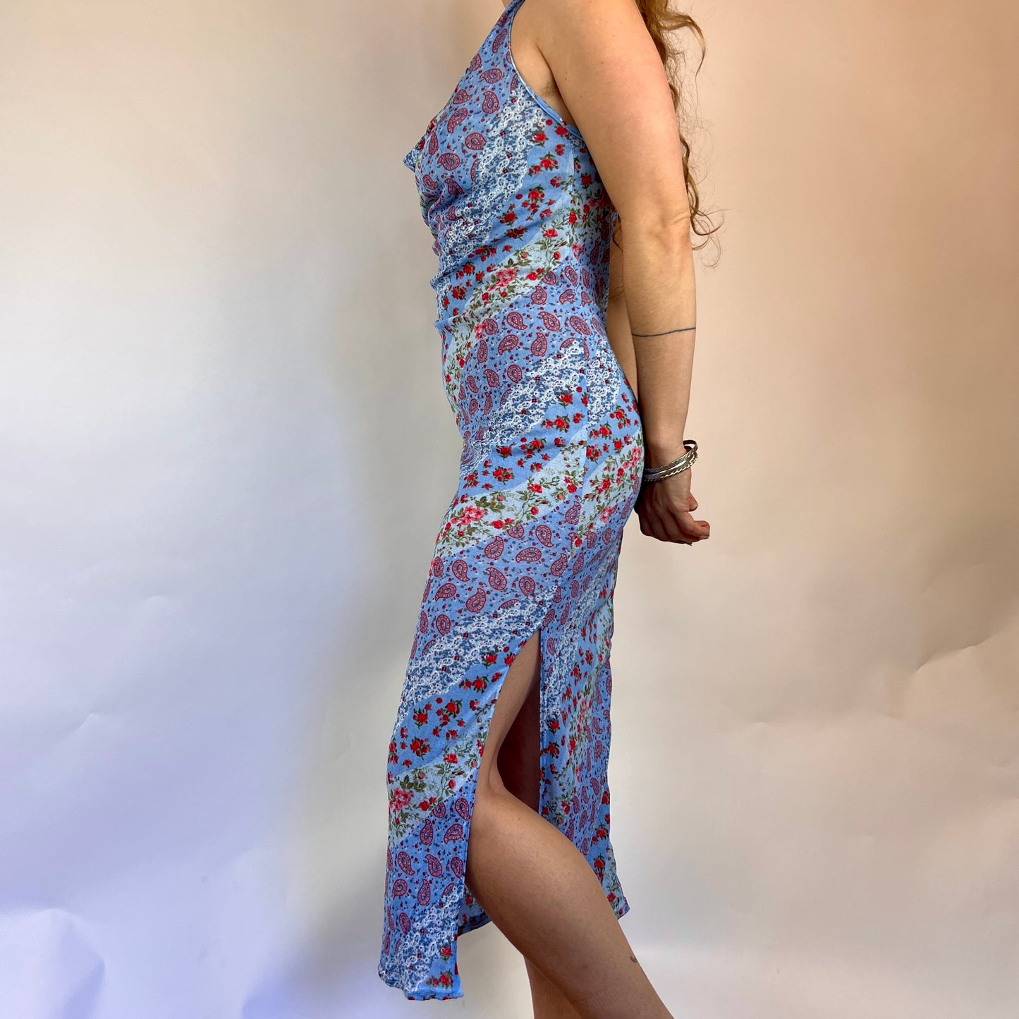 Cowl Midi Halter Dress