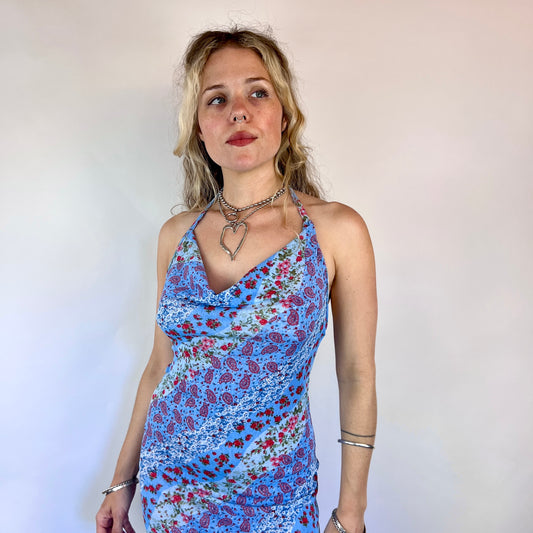 Cowl Midi Halter Dress