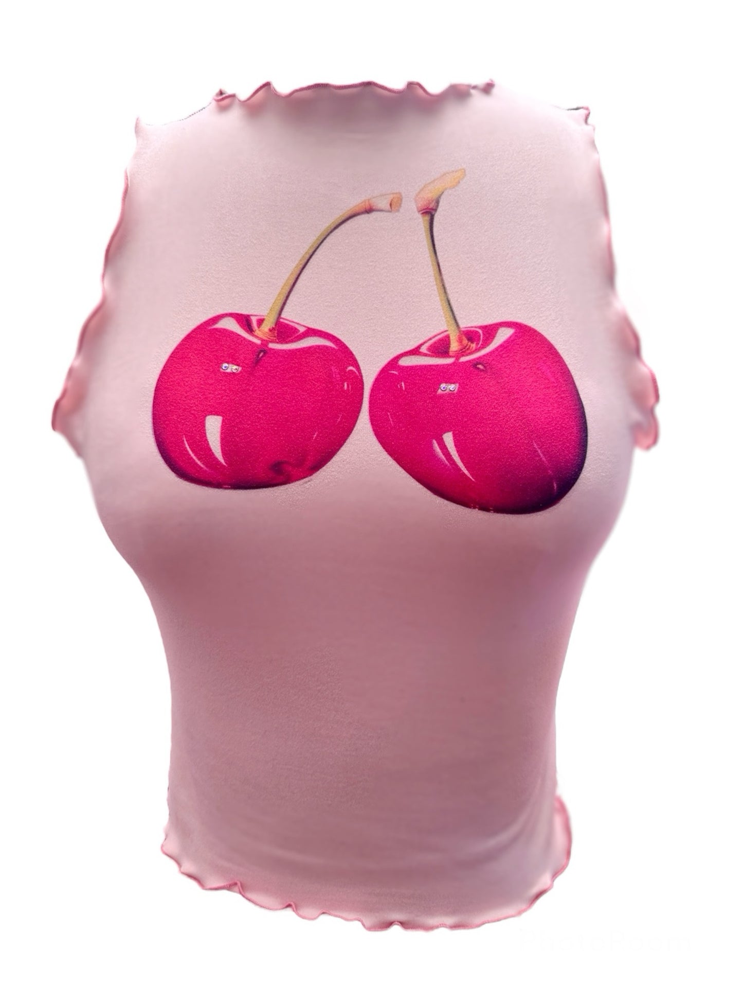 Cherry Baby y2k Lettuce Hem Tank