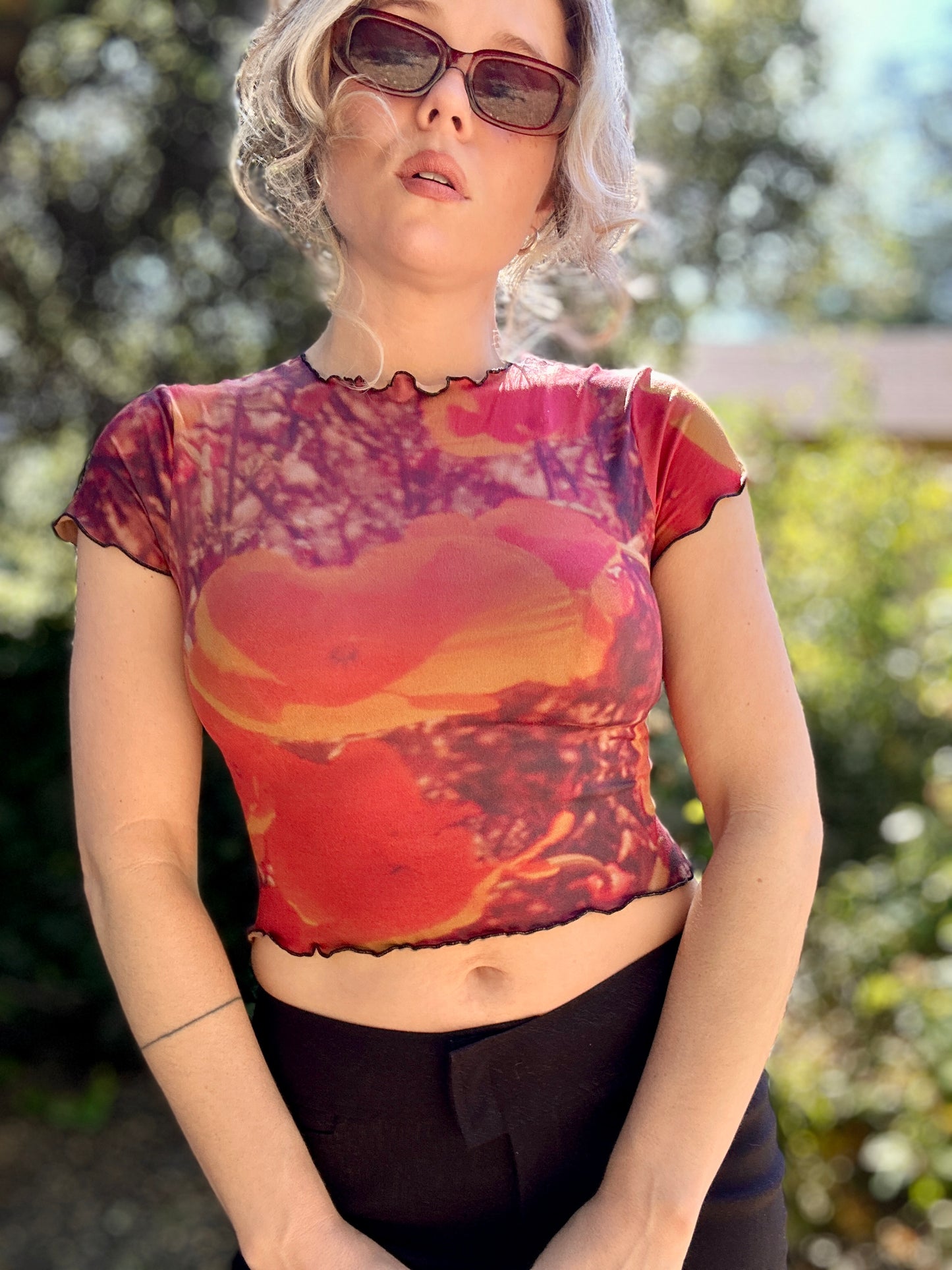 Poppy All Over Digi Print Baby Tee