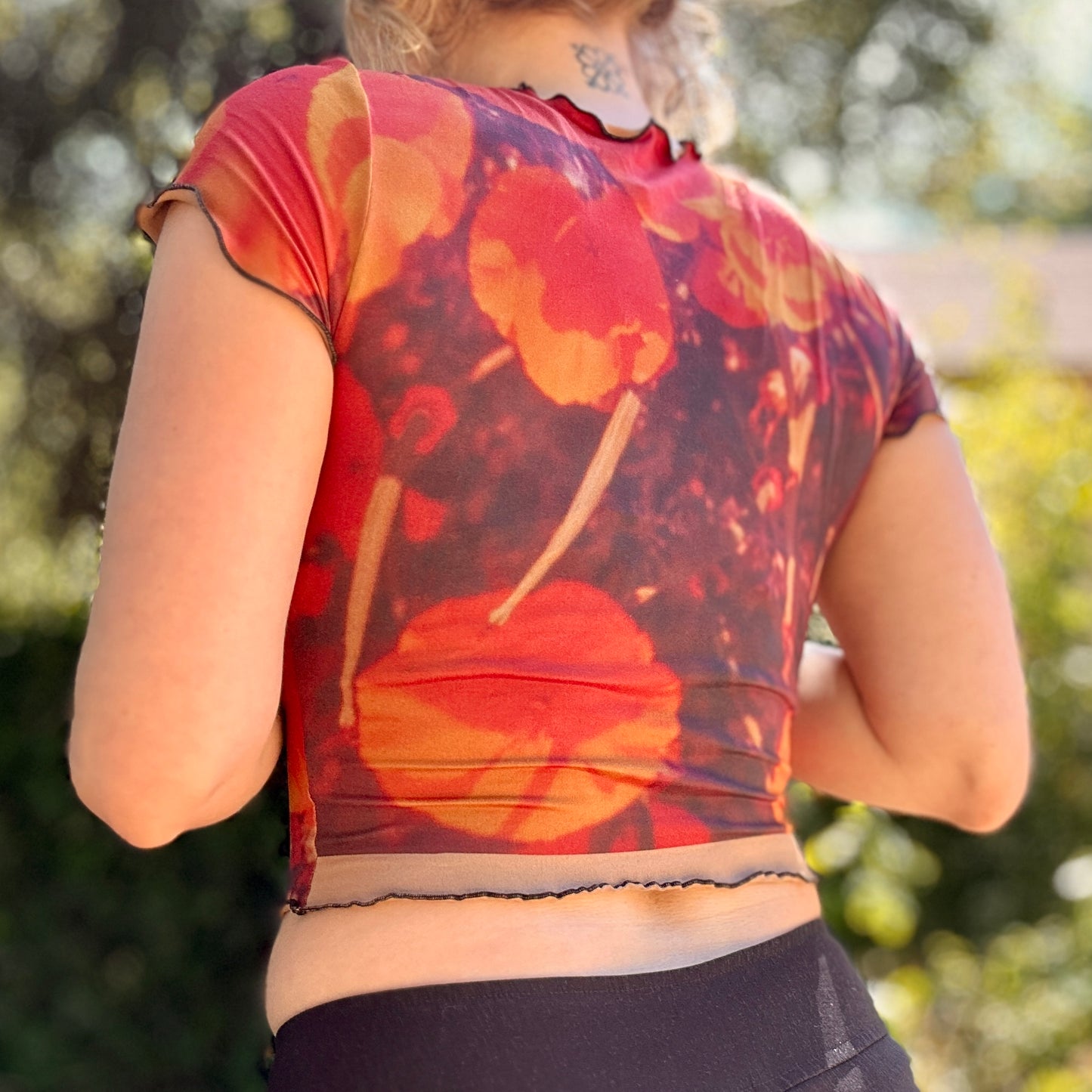 Poppy All Over Digi Print Baby Tee